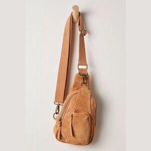 Free People Tan Suede Hudson Sling Bag